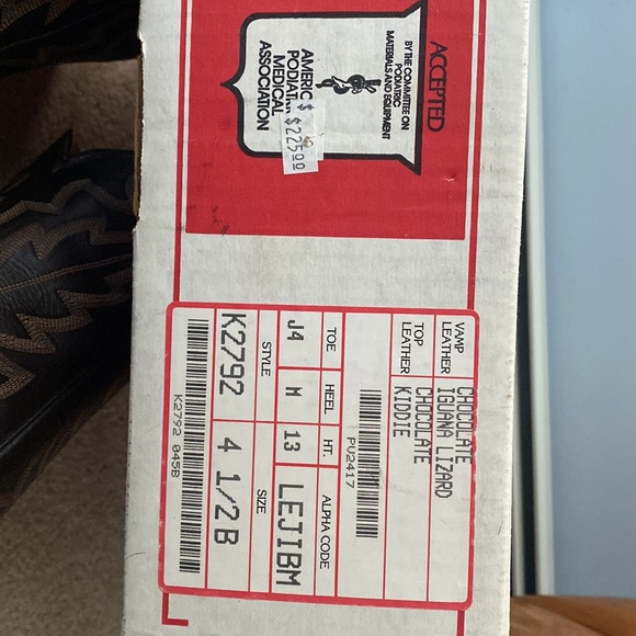 Chocolate iguana lizard leather Justin boots cowboy style original from 1990s. - Picture 6 of 6